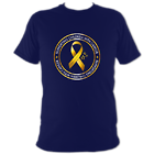 Supershoes Gold Ribbon Unisex Adult T-Shirt in Navy