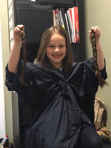 Evie cutting her hair!