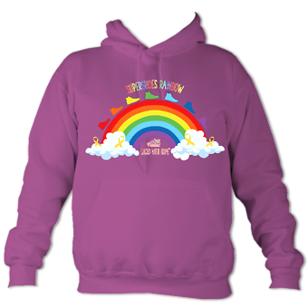 Adult Rainbow Hoodie in Pinky Purple