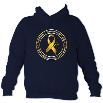 Supershoes Gold Ribbon Adult Hoodie in Oxford Navy