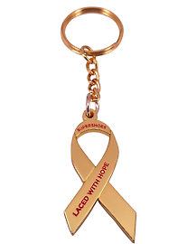 Gold Ribbon Keyring