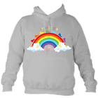 Adult Rainbow Hoodie in Grey.