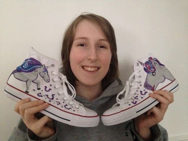 Amy with their Supershoes