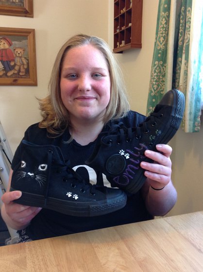Emily with their Supershoes